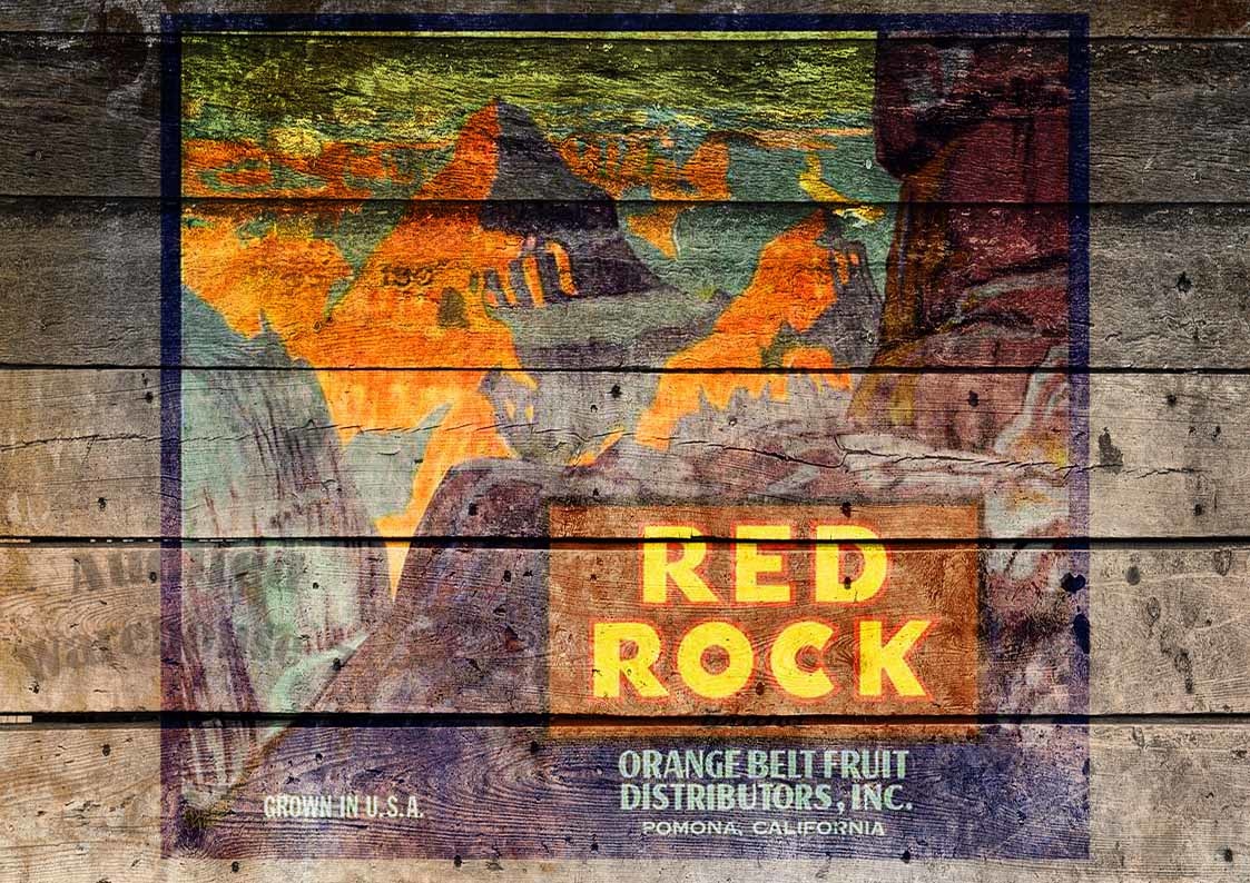 Decoupage Queen Red Rock Antique Crate A4