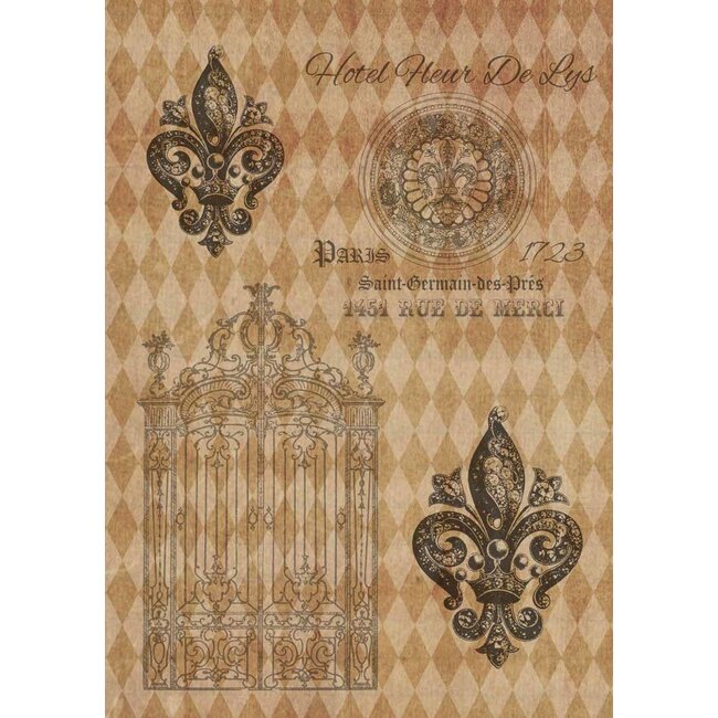 Decoupage Queen Hotel Harlequin Fleur de Lis A4Hotel Harlequin Fleur de Lis A4