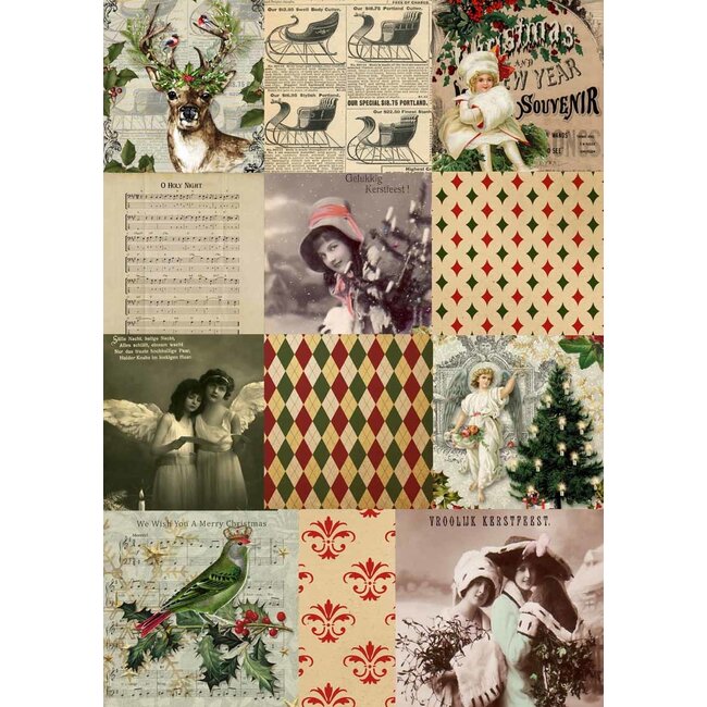 Decoupage Queen Christmas Squares A4