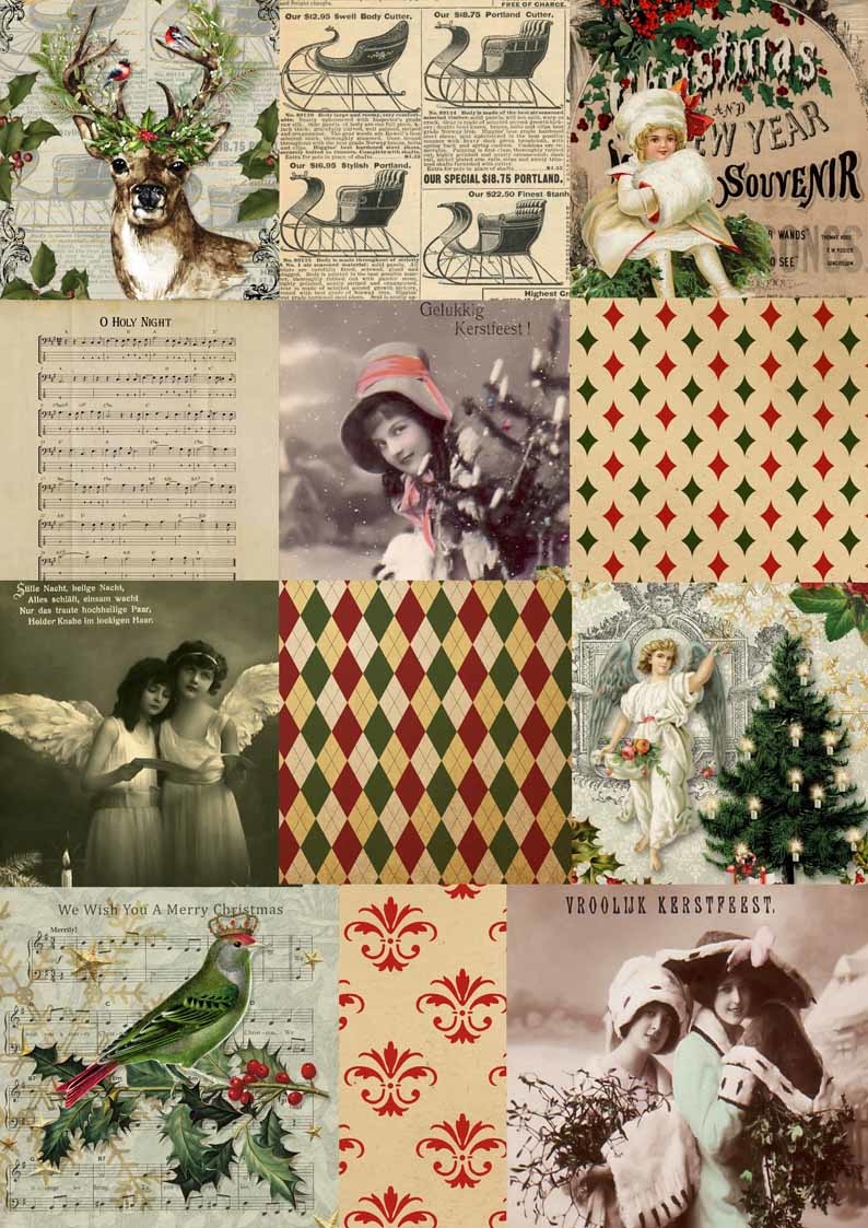 Decoupage Queen Christmas Squares A4