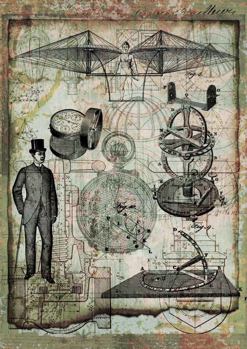 Decoupage Queen Science and the Gentleman A4