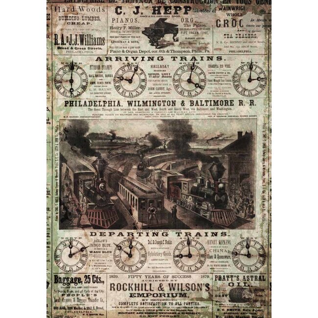 Decoupage Queen Arriving Trains A4