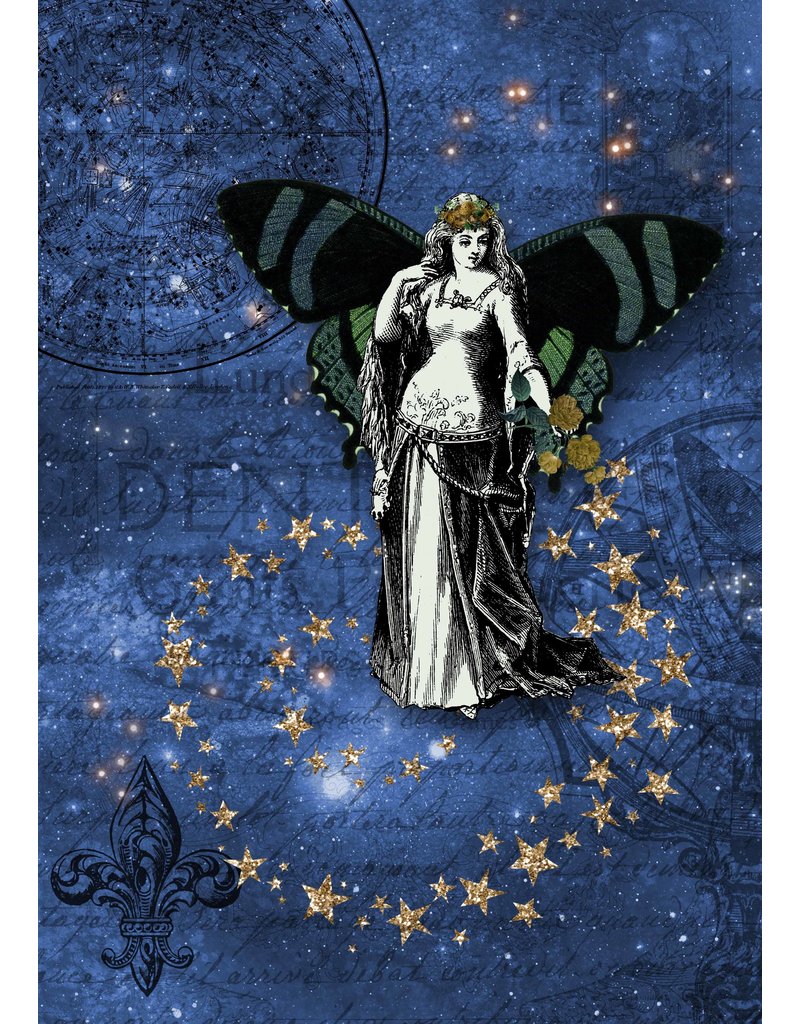 Decoupage Queen Blue Cosmic Fairy A4Blue Cosmic Fairy A4