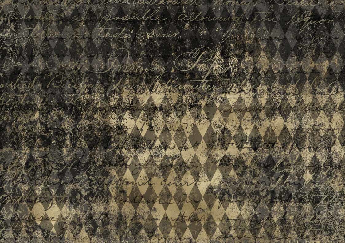 Decoupage Queen Black and Gold Harlequin A4