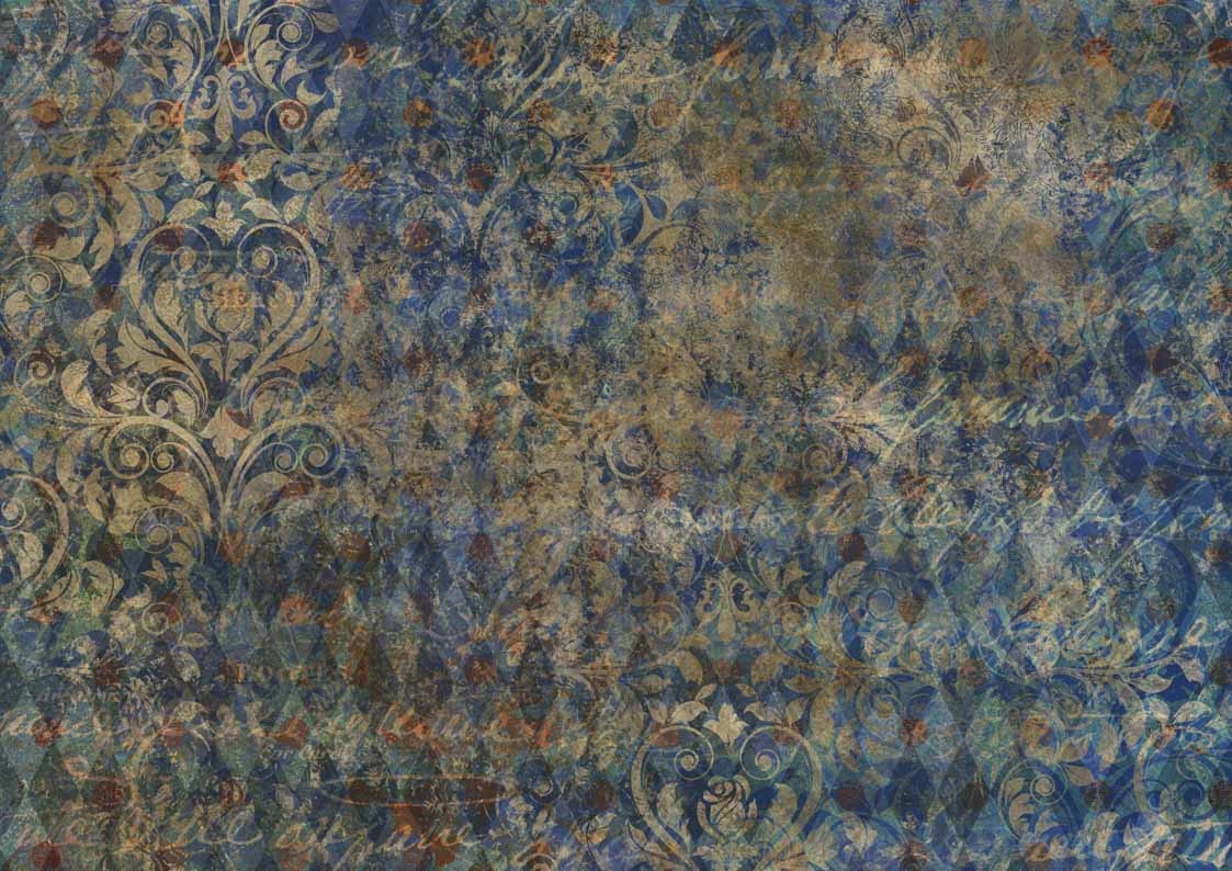 Decoupage Queen Blue Harlequin A4