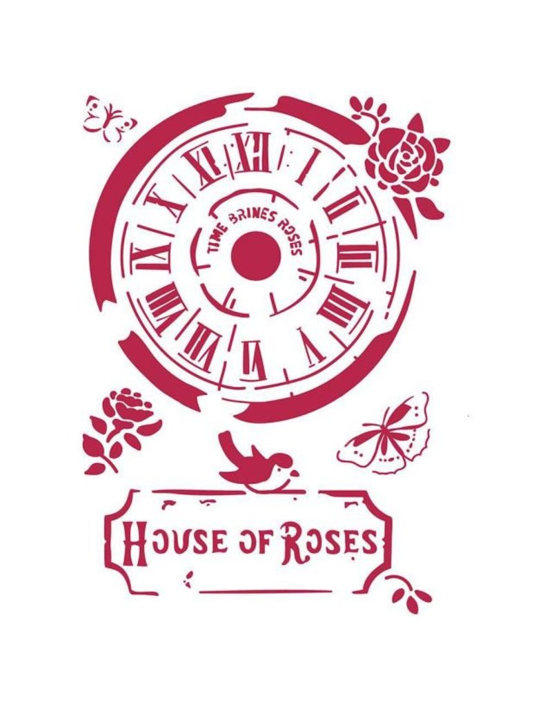 Stamperia Stencil G cm. 21x29,7 Clock House of Roses