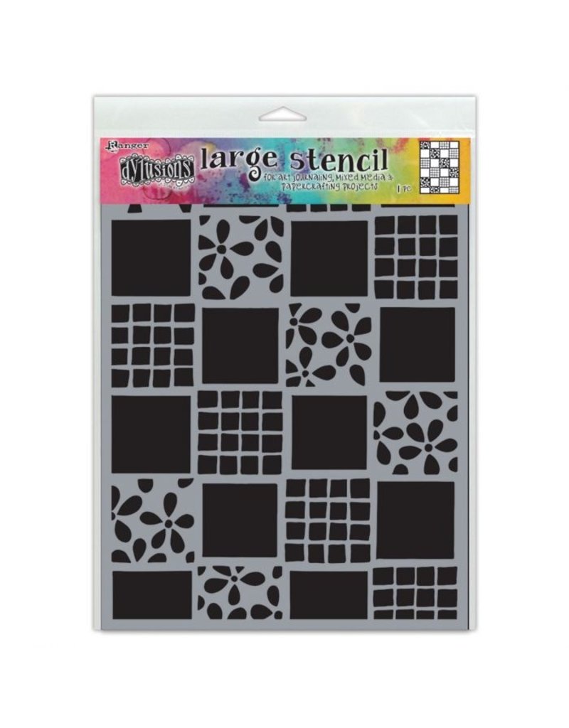 Tim Holtz · Ranger Ranger • Dylusions stencil square dance large