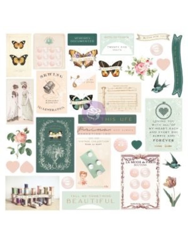 Prima Marketing My Sweet Collection Ephemera - 33 pcs w/ foil details / paper