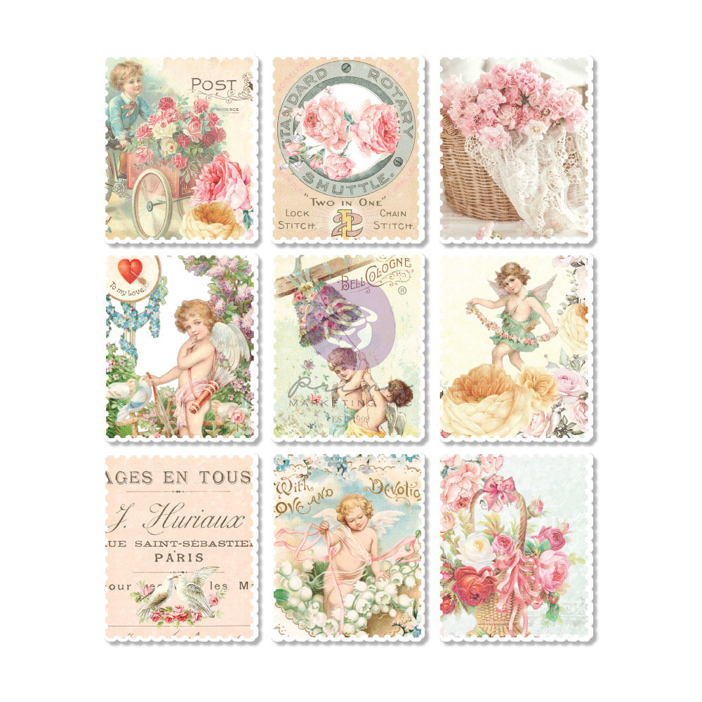 Prima Marketing Magic Love Collection Wood Stickers - 9 pcs / wood