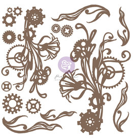 Prima Marketing Finnabair Decorative Chipboard - Mechanical Flourishes  - 16 pcs / chipboard