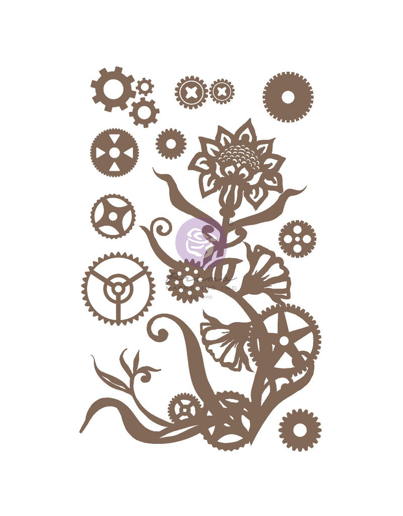 Prima Marketing Finnabair Decorative Chipboard - Steampunk Flowers  - 13 pcs / chipboard