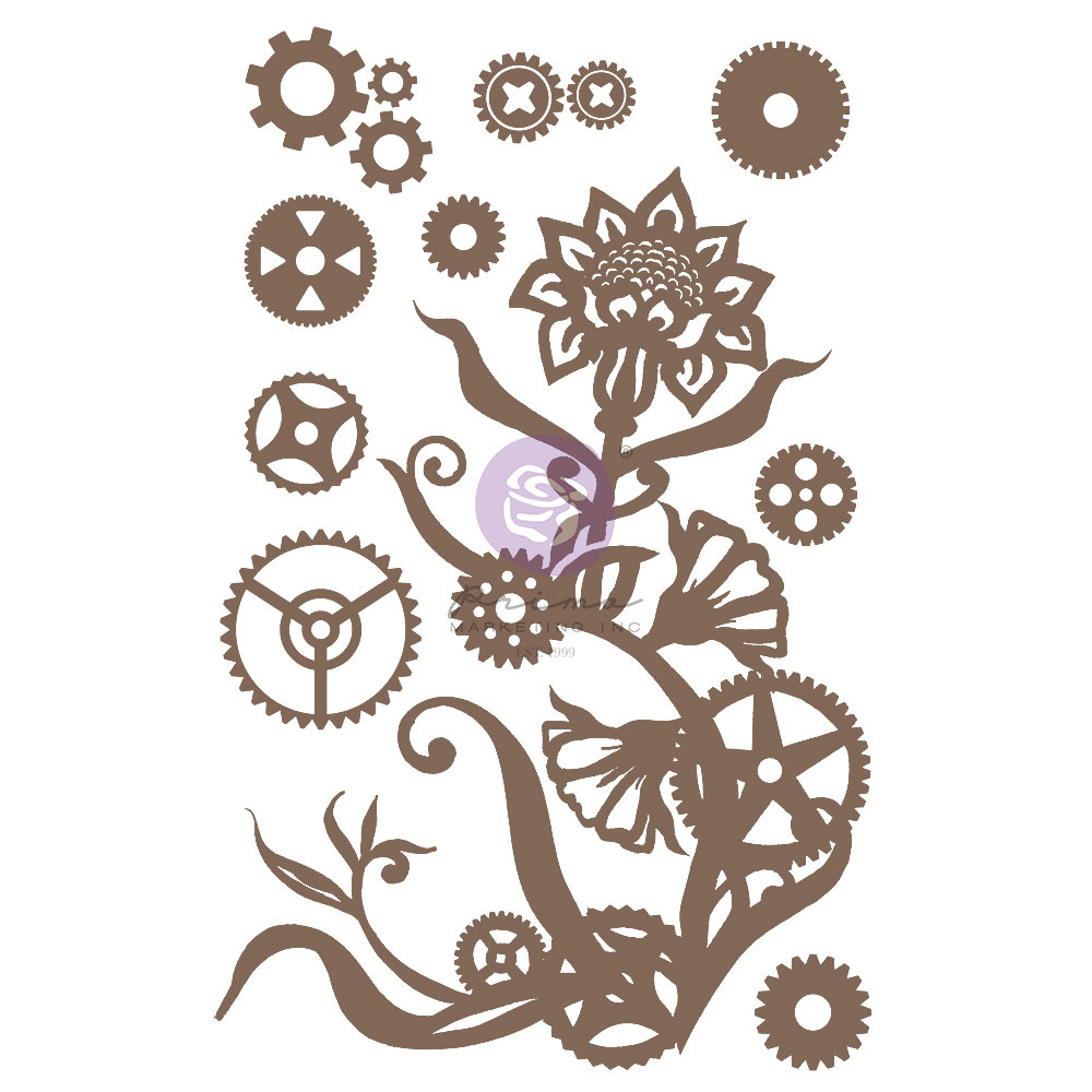 Prima Marketing Finnabair Decorative Chipboard - Steampunk Flowers  - 13 pcs / chipboard