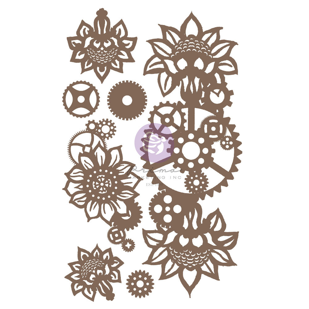 Prima Marketing Finnabair Decorative Chipboard - Machine Floral Decors  - 7 pcs / chipboard