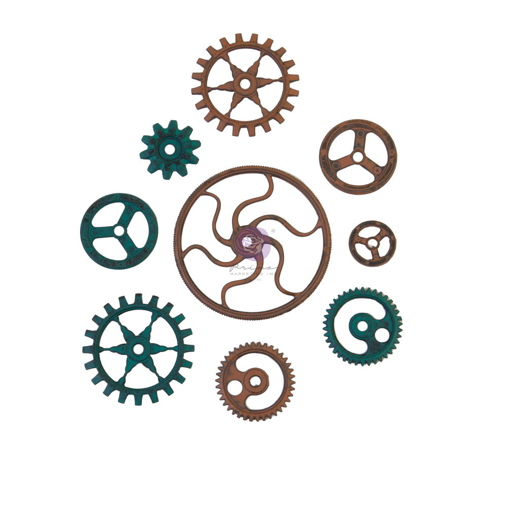 Prima Marketing Mechanicals - Grungy Gears  - 9 pcs / metal