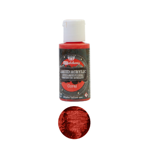 Prima Marketing Art Alchemy - Liquid Acrylics - Coral - 1 bottle, 30ml / art paint