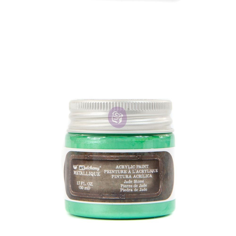 Prima Marketing Finnabair Metallique Acrylic Paint - Jade Stone - 1 jar - 50ml (1.7 oz) / art paint