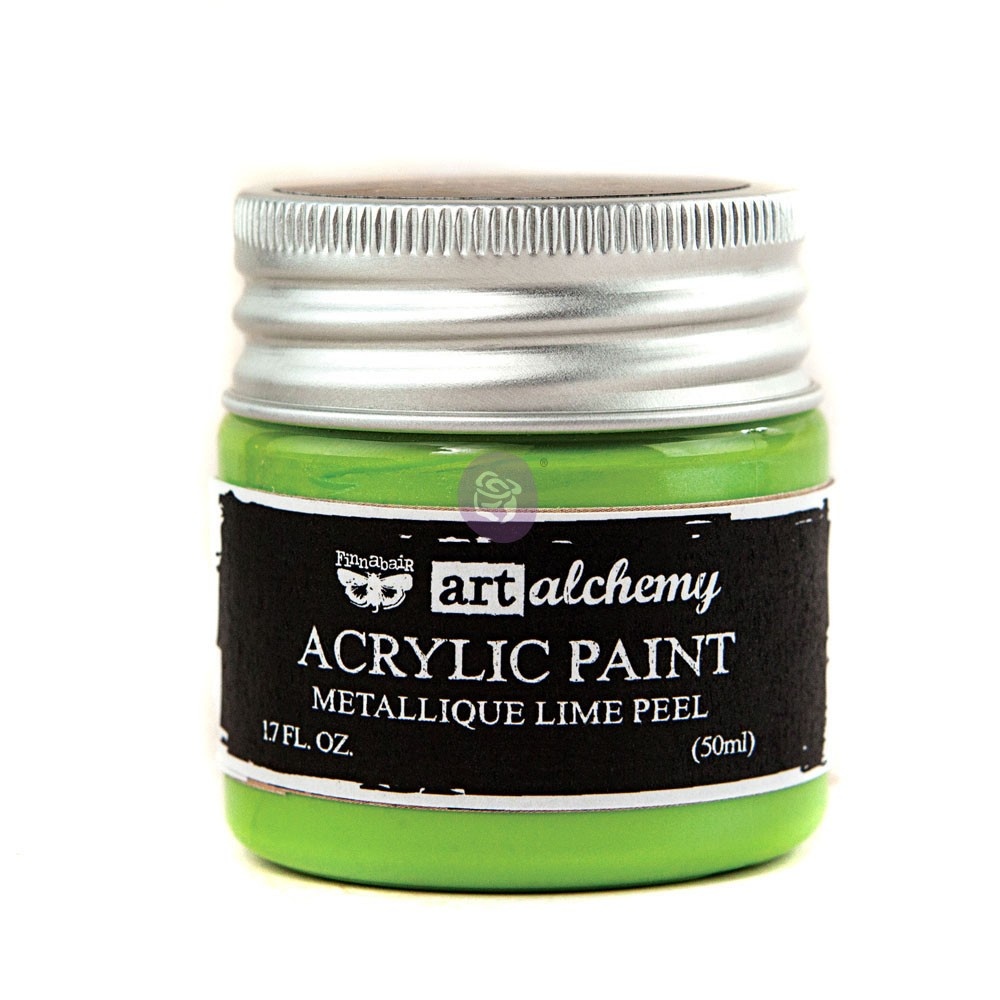 Prima Marketing Art Alchemy-Acrylic Paint-Metallique Lime Peel 1.7oz / acrylic paint