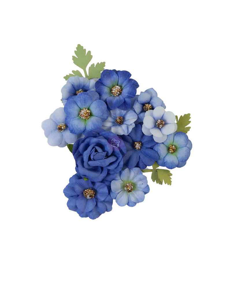Prima Marketing Prima Flowers® Nature Lover Collection - Blue River -  14 pcs / 1-2.5 in / mulberry paper