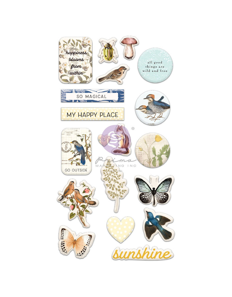 Prima Marketing Nature Lover Collection Puffy Stickers - 19 pcs / stickers