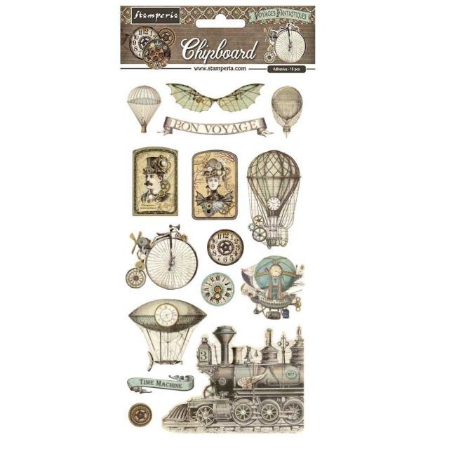 Stamperia Chipboard cm 15x30 - Voyages Fantastiques