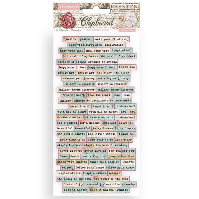 Stamperia Chipboard cm 15x30 - Passion quotes