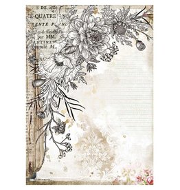 Stamperia A4 Rice paper packed - Romantic Journal stylized flower