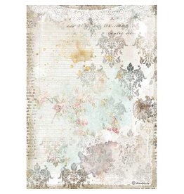Stamperia A4 Rice paper packed - Romantic Journal texture with lace