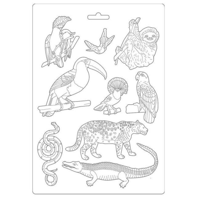 Stamperia Soft Mould A4 - Amazonia animals