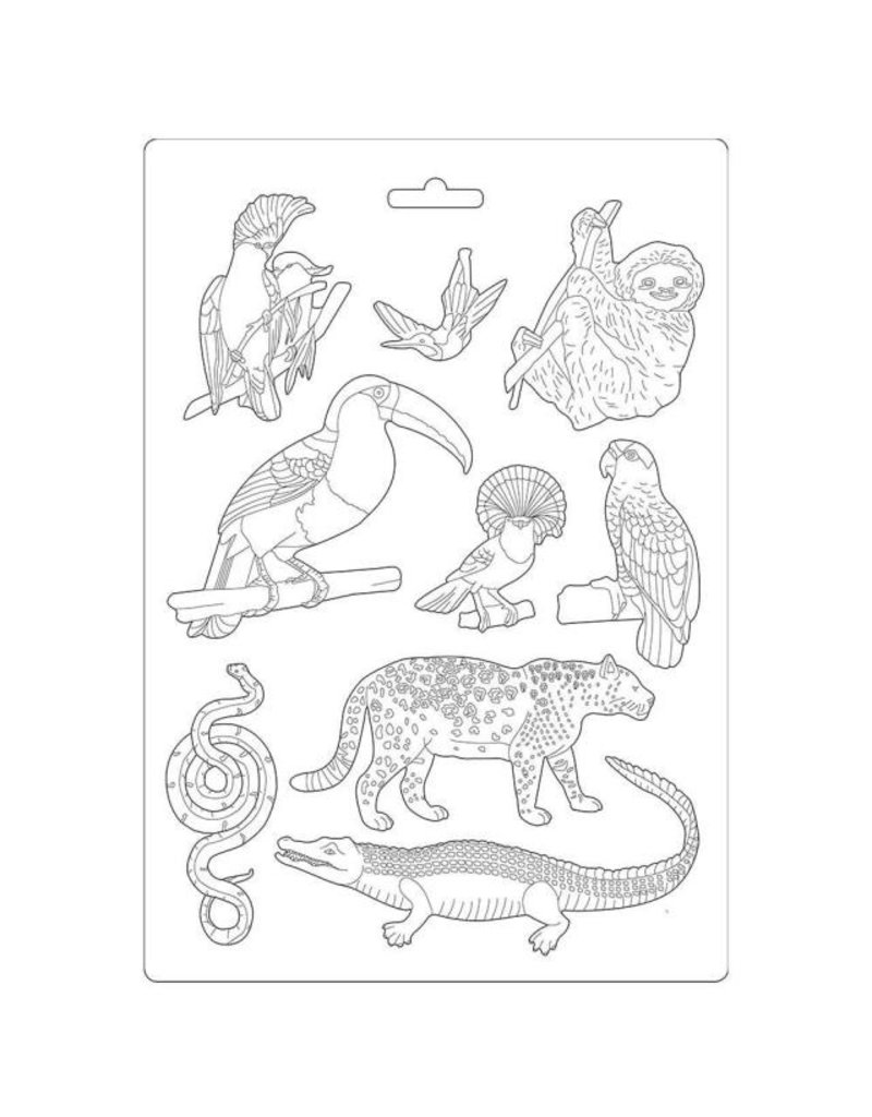 Stamperia Soft Mould A4 - Amazonia animals
