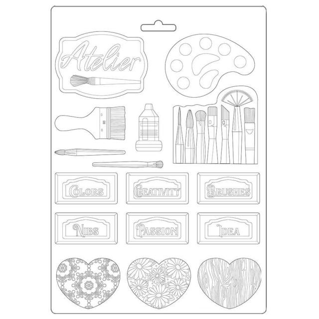 Stamperia Soft Mould A4 - Atelier tags