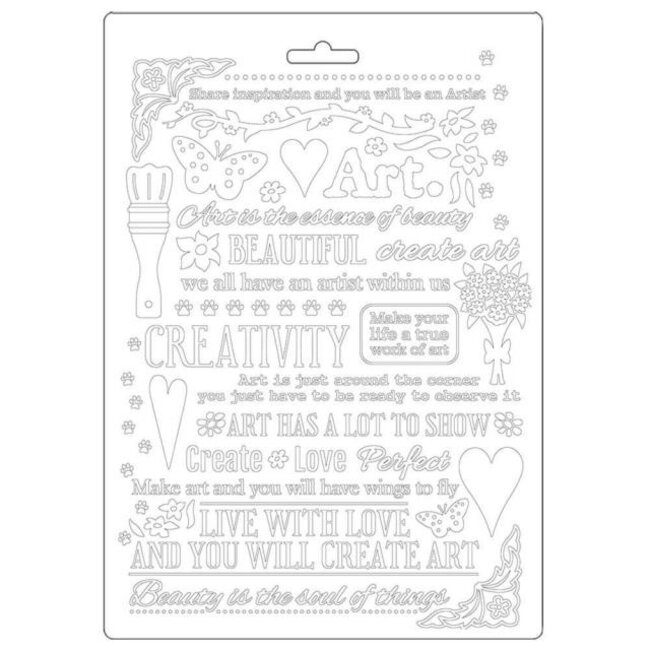 Stamperia Soft Mould A5 - Atelier writing