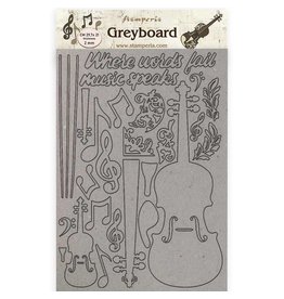 Stamperia A4 Greyboard /2 mm - Passion violin