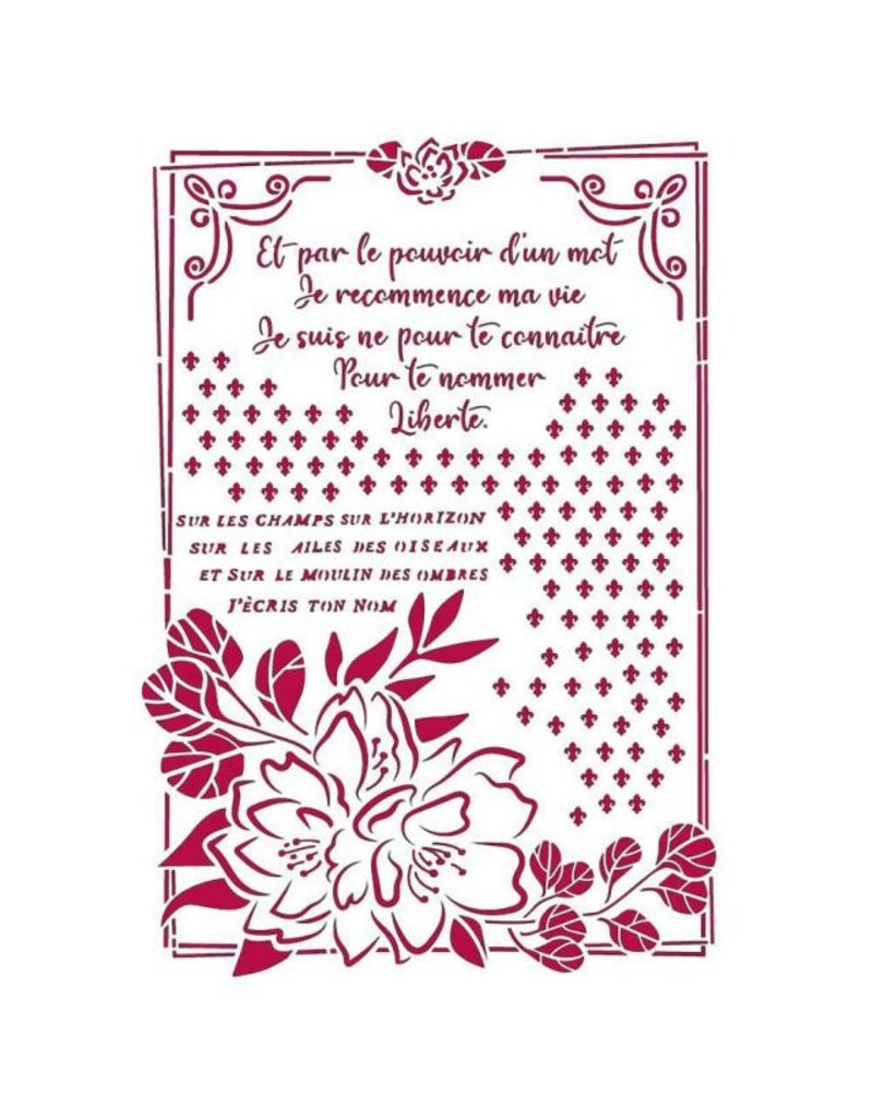 Stamperia Stencil G 21x29,7 cm - Romantic Journal flower with frame