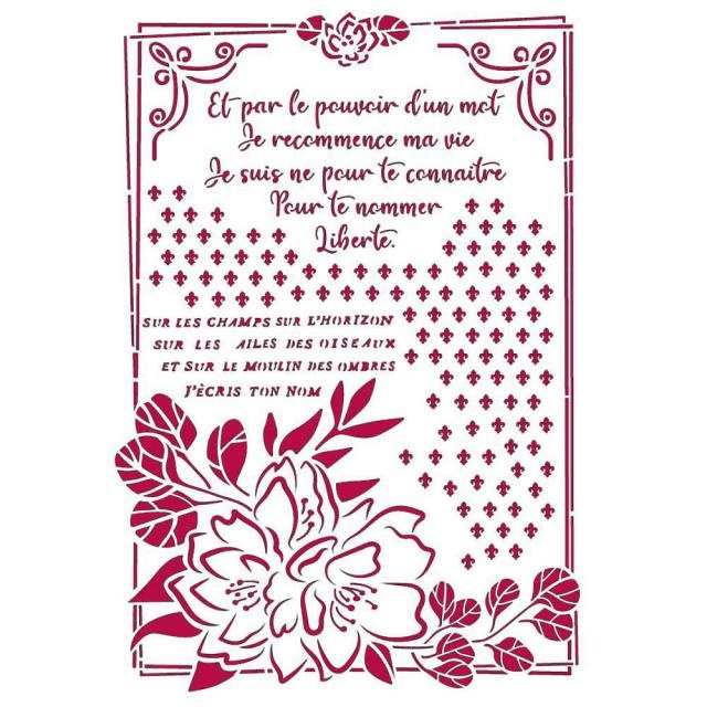 Stamperia Stencil G 21x29,7 cm - Romantic Journal flower with frame