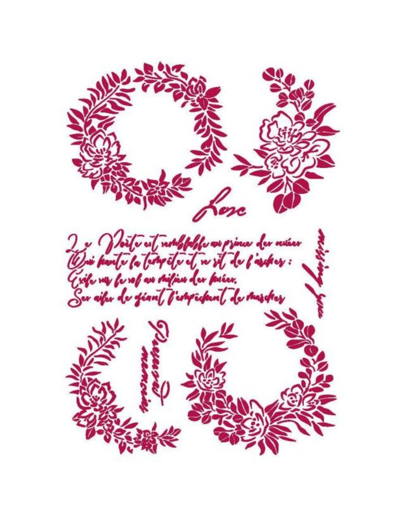 Stamperia Stencil G 21x29,7 cm - Romantic Journal garlands love