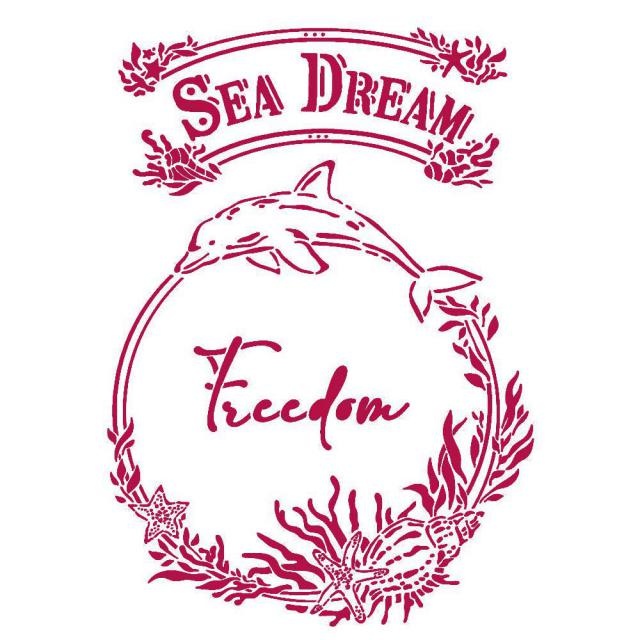 Stamperia Stencil G 21x29,7 cm - Romantic Sea Dream freedom