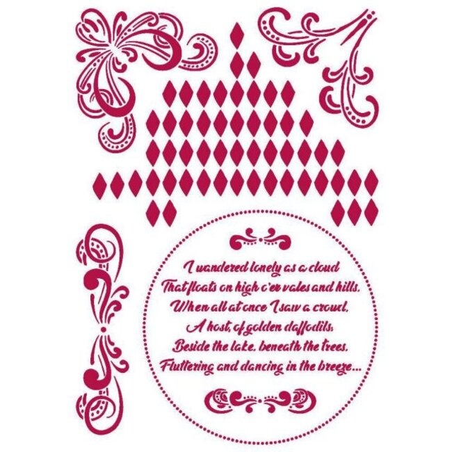 Stamperia Stencil G 21x29,7 cm - Romantic Threads corners