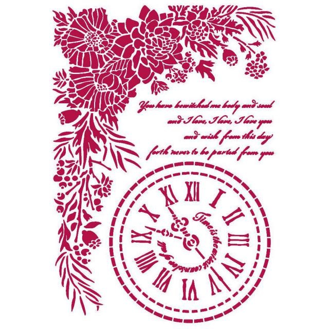 Stamperia Stencil G 21x29,7 cm - Romantic Journal clock