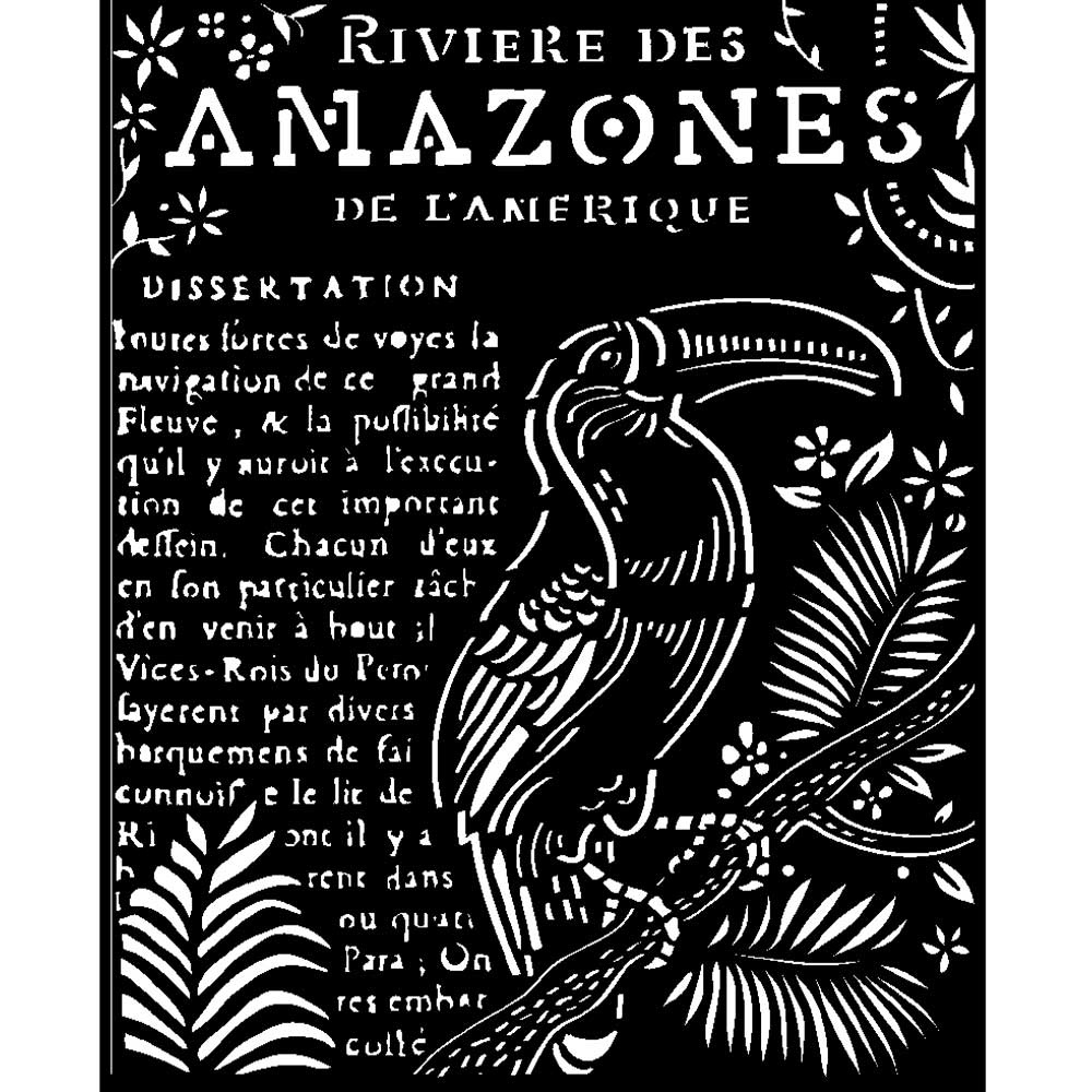 Stamperia Thick Stencil 20x25 cm - Amazonia toucan