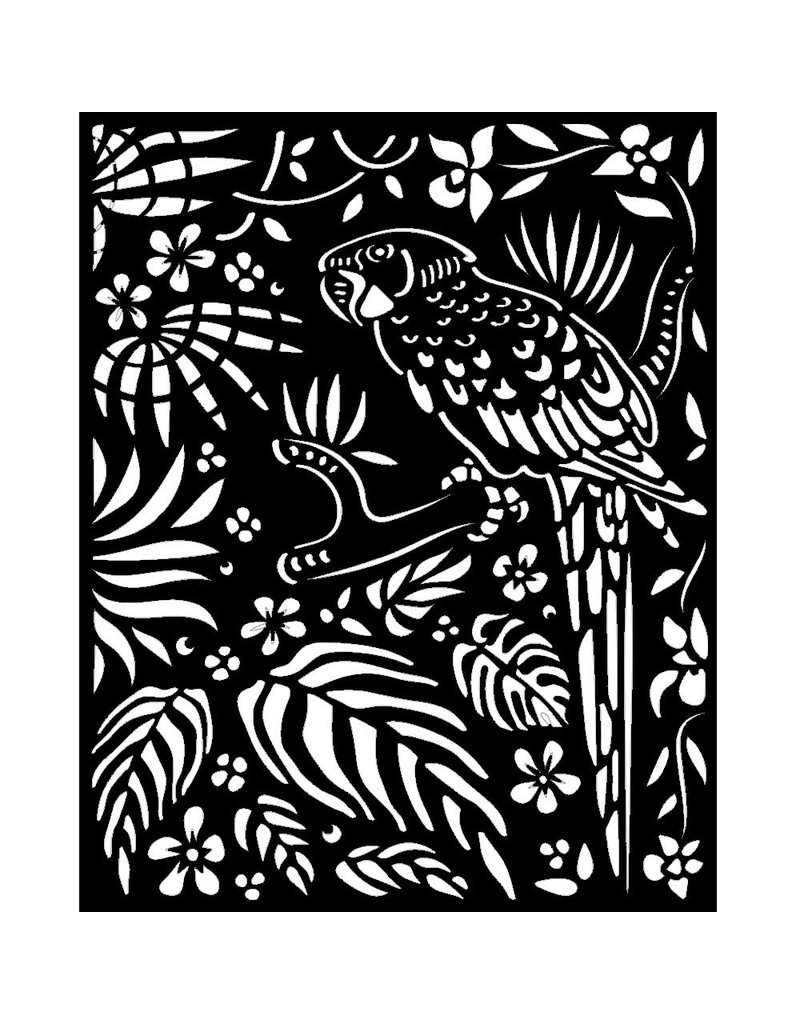 Stamperia Thick Stencil 20x25 cm - Amazonia parrot