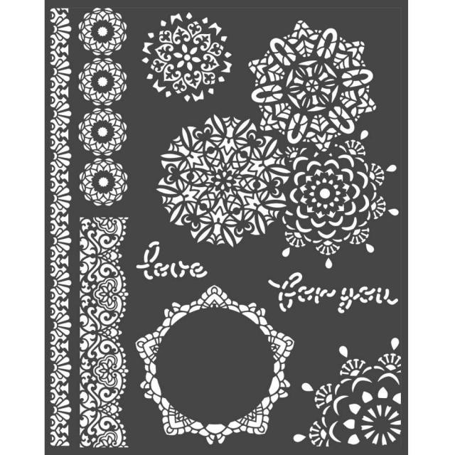 Stamperia Thick Stencil 20x25 cm - Passion laces