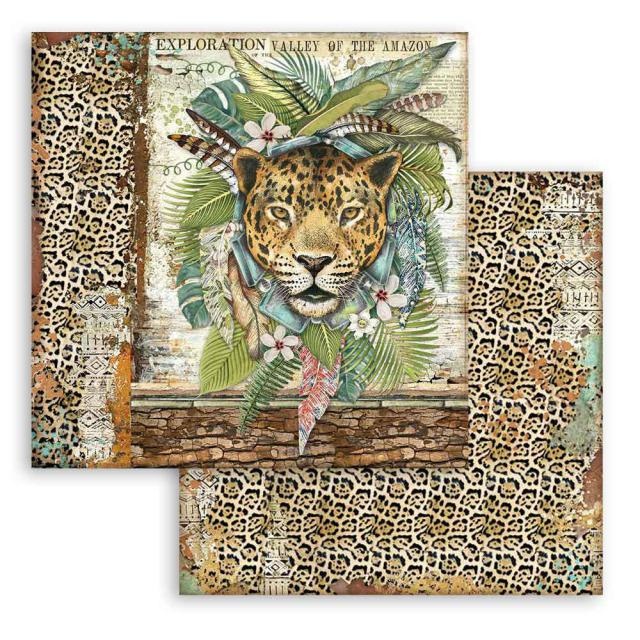 Stamperia Scrapbooking paper double face - Amazonia jaguar