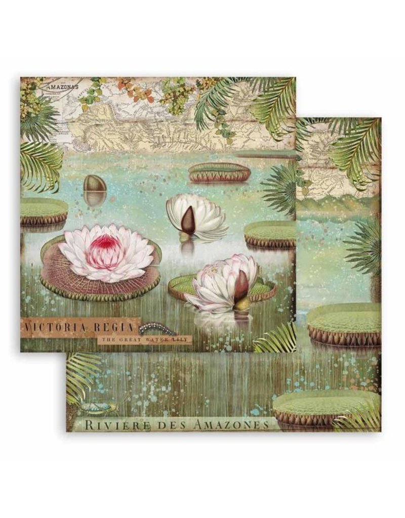 Stamperia Scrapbooking paper double face - Amazonia water lily