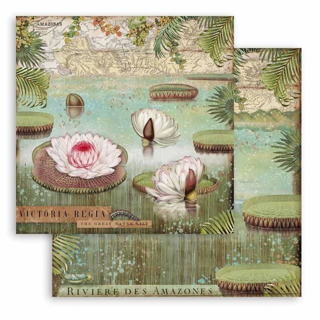 Stamperia Scrapbooking paper double face - Amazonia water lily