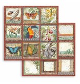 Stamperia Scrapbooking paper double face - Amazonia square tags