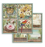 Stamperia Scrapbooking paper double face - Amazonia square tags