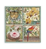 Stamperia Scrapbooking paper double face - Amazonia square tags