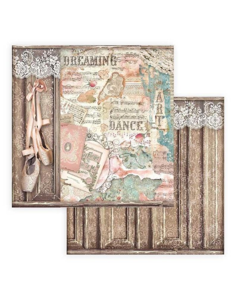 Stamperia Scrapbooking paper double face - Passion ballet shoes