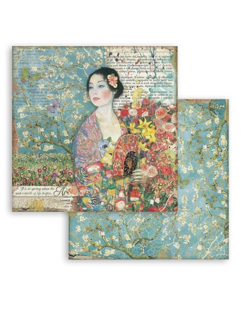 Stamperia Scrapbooking paper double face - Dame with fan