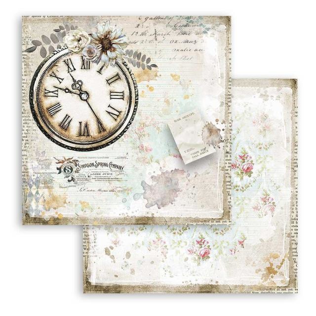 Stamperia Scrapbooking paper double face - Romantic Journal clock